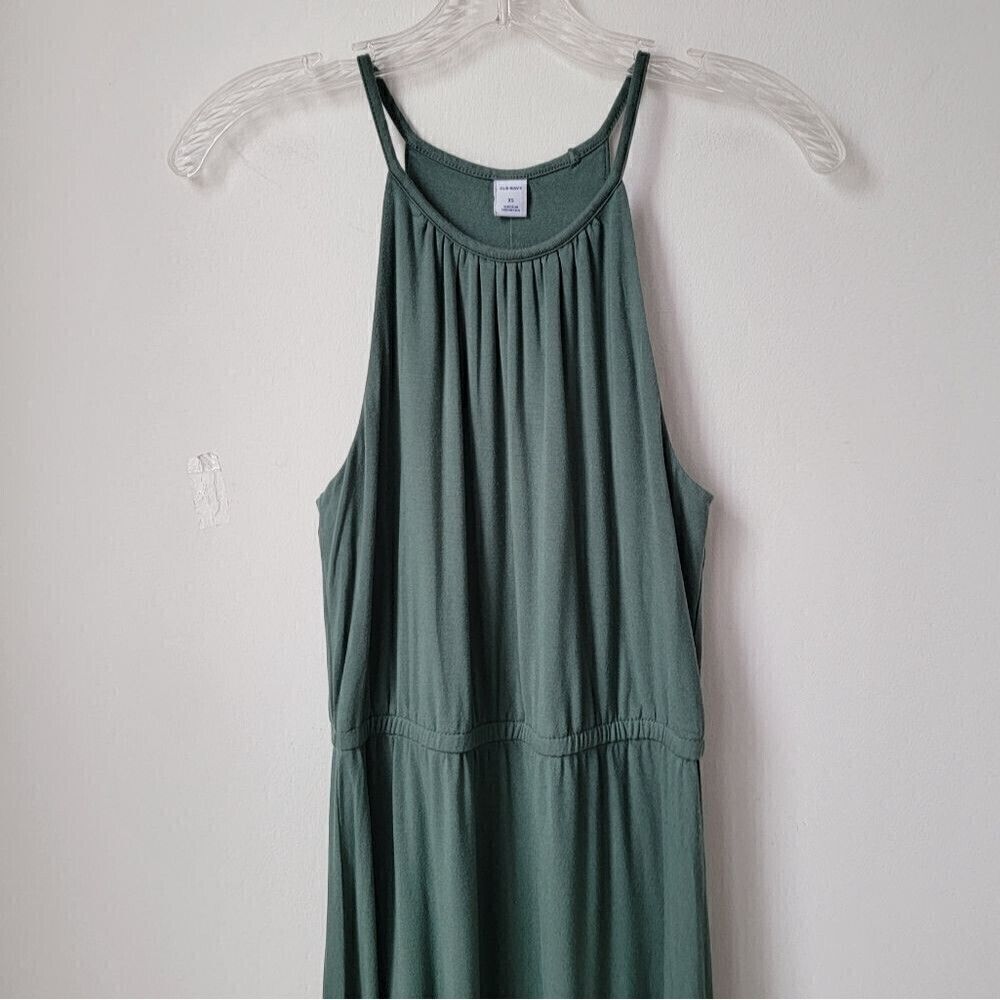 OLD NAVY Hunter Green Fit & Flare Jersey-Knit Maxi Dress for Women Size XS - Picture 3 of 7